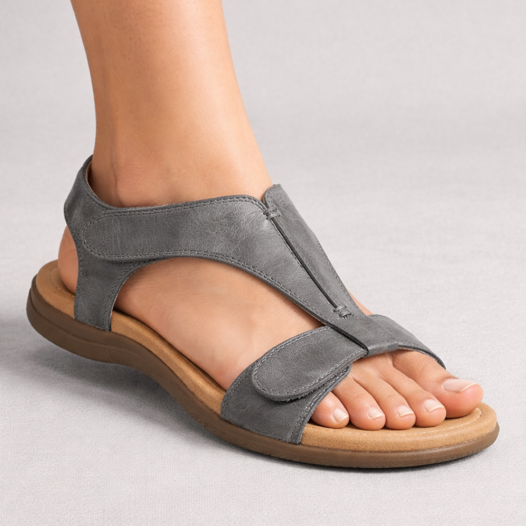 T-Strap Open Toe Ankle Strap Flat Sandals 9