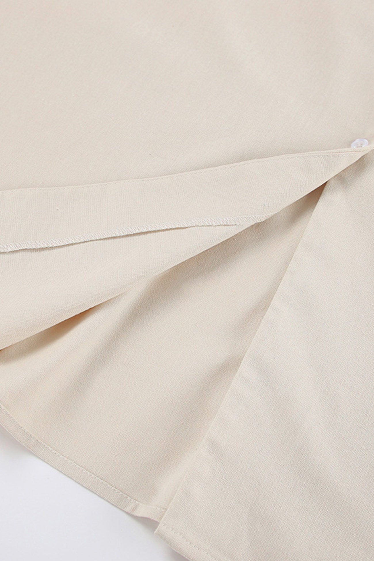 V Neck Single breasted Cotton Linen A line Dress
