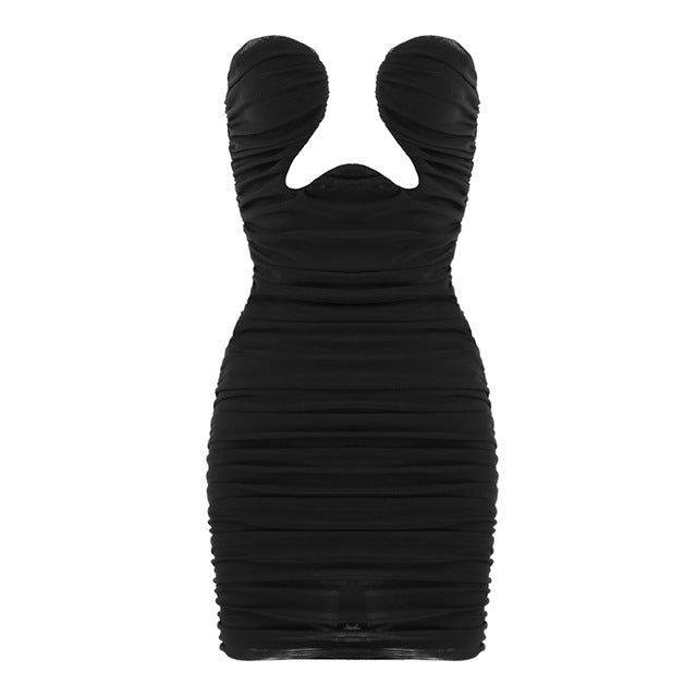 The Vogue Cut-Out Bustier Draped Mini Dress 12