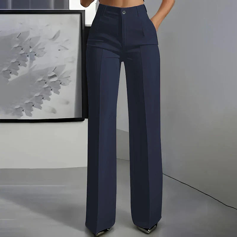 High Waist Wide Leg Tailored Trousers