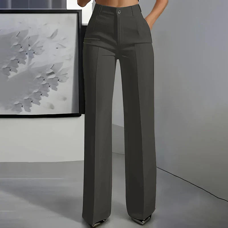 High Waist Wide Leg Tailored Trousers