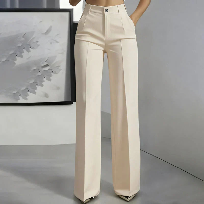 High Waist Wide Leg Tailored Trousers