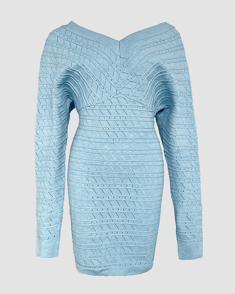 Elegant Chic V-Neck Bodycon Dress with Sleeveless Design & Stretch Fit
