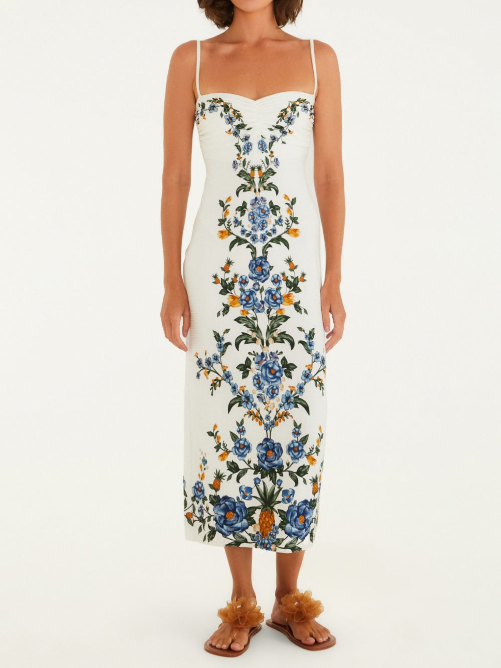 Penelope floral print midi dress White