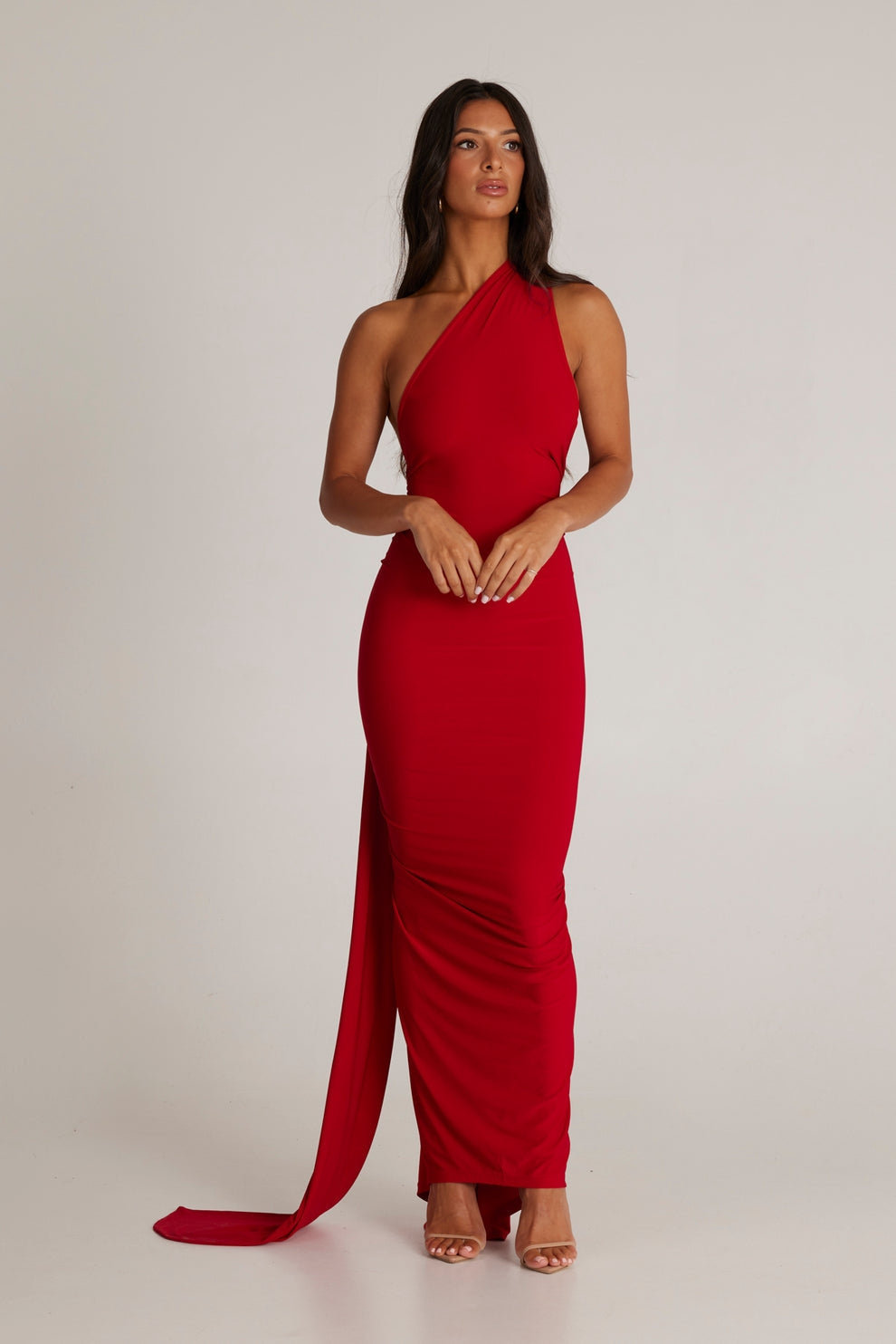 Abby Backless Maxi Dress Red