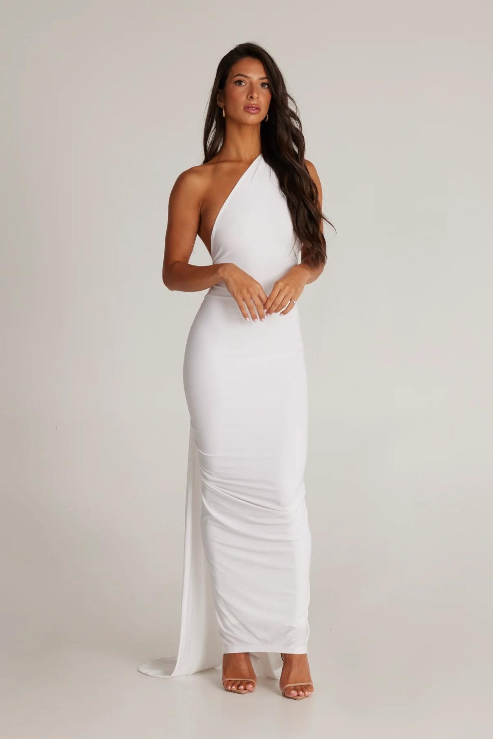 Abby Backless Maxi Dress White