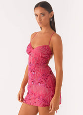 Sequin Sweetheart Cut Out Mini Dress Cocktail