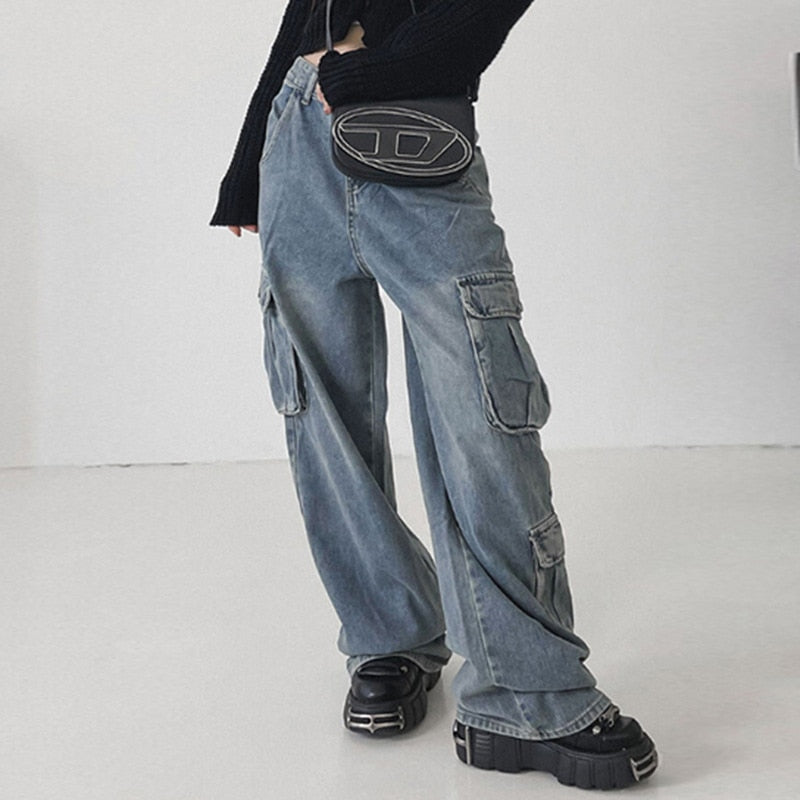 High-Waist Wide-Leg Denim Jeans