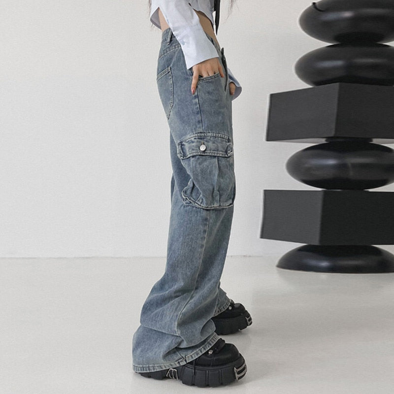 High-Waist Wide-Leg Denim Jeans