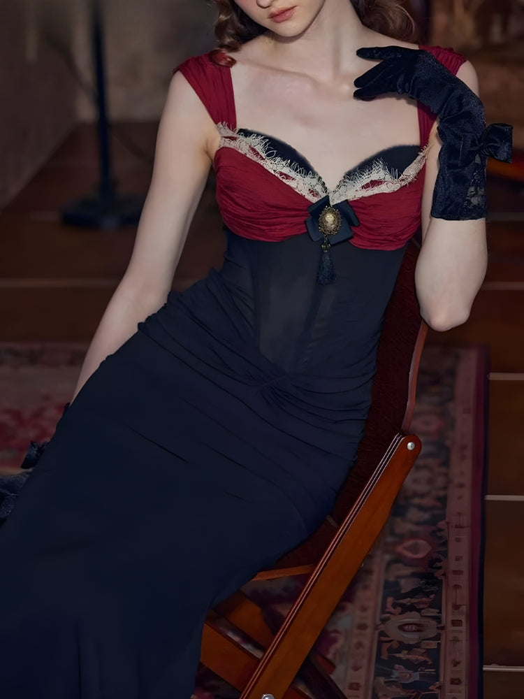 Vintage Corset Bodycon Maxi Dress