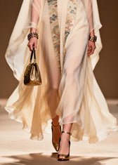 Vintage White Oversized Dragon Pattern Chiffon Dresses Two Piece Set Summer 4