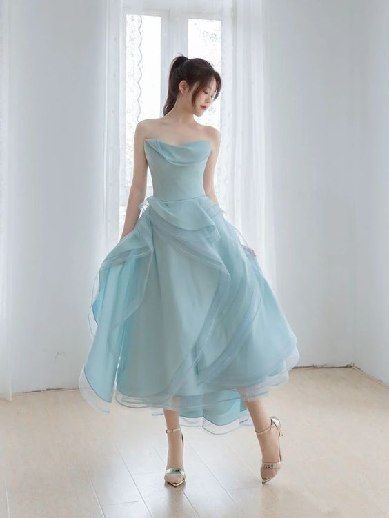 Chic A-line Strapless Prom Dress,18th Birthday Party Dress   cc1358