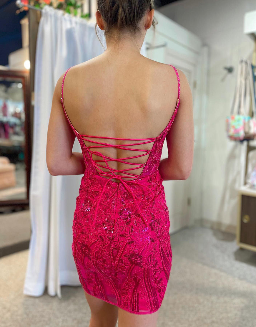 Gorgeous Royal Blue Corset Back Tight Glitter Homecoming Dress
