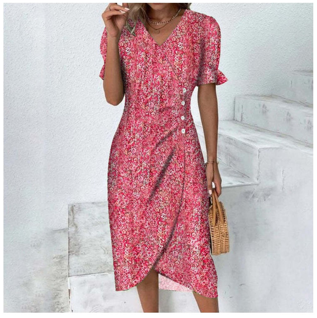 Lydia Boutique Dress with Buttons Evening Wear Edit
