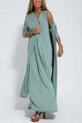 Sleeveless Maxi Dress and Duster Cardigan Two Piece Set 4