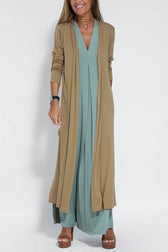 Sleeveless Maxi Dress and Duster Cardigan Two Piece Set 7