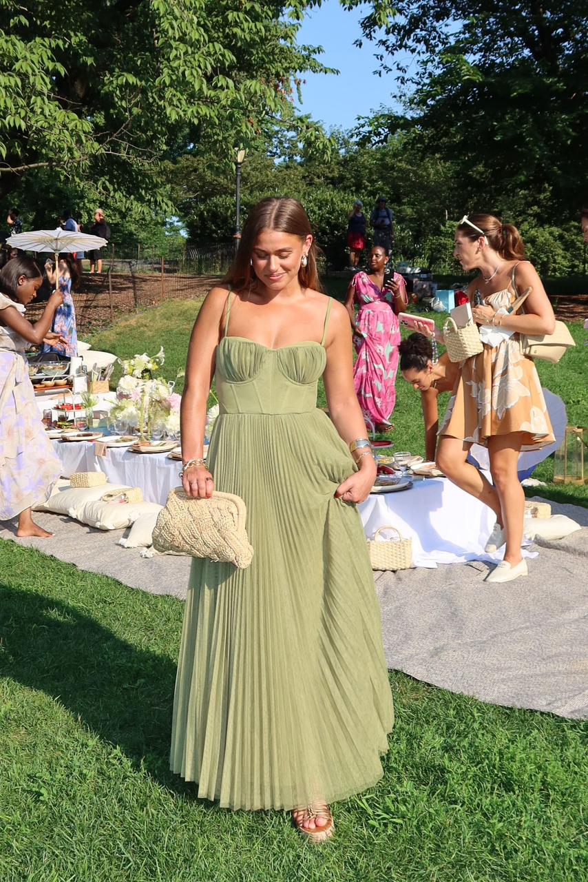 Hayley | Bustier Sleeveless Midi Dress Olive