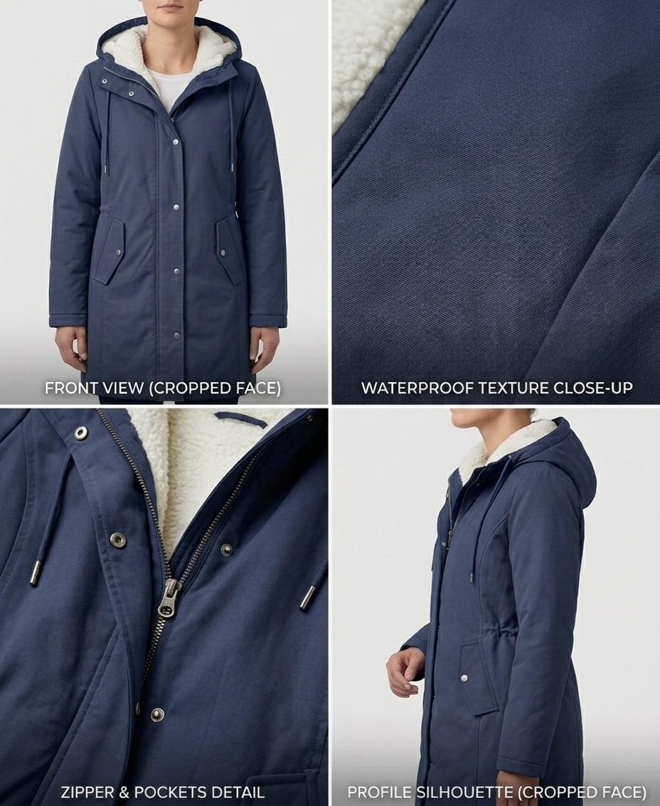 Hooded Sherpa Lined Longline Parka Coat