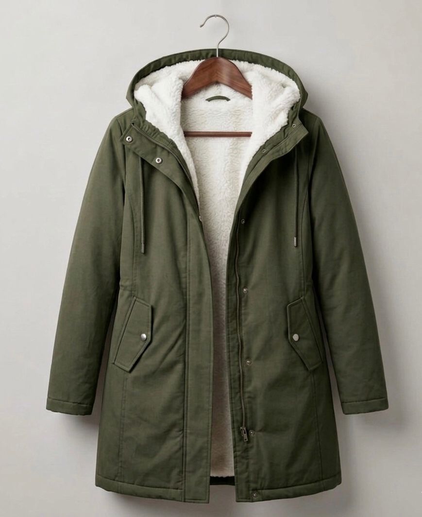 Hooded Sherpa Lined Longline Parka Coat