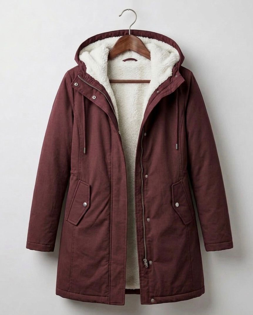 Hooded Sherpa Lined Longline Parka Coat