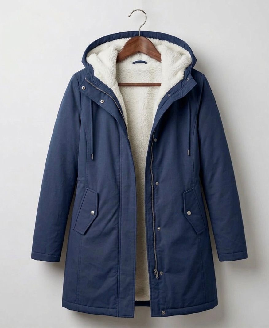 Hooded Sherpa Lined Longline Parka Coat