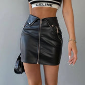 Bodycon Pleated Denim Mini Skort