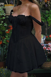 White Lace Stitching Strappy Ruched Cami Dress in Black - View 10
