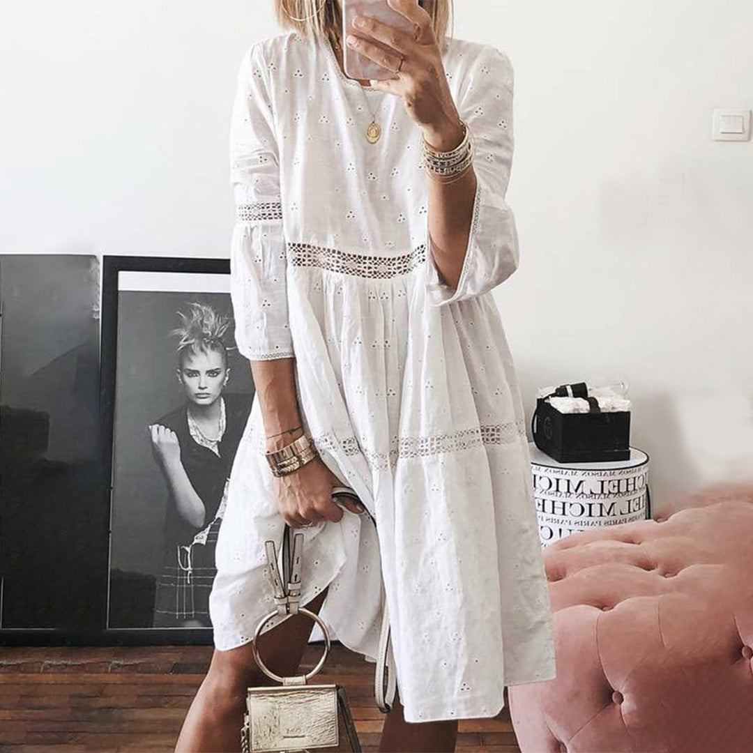 Yara Premium Embroidered Lace Dress Chic Silhouette Collection
