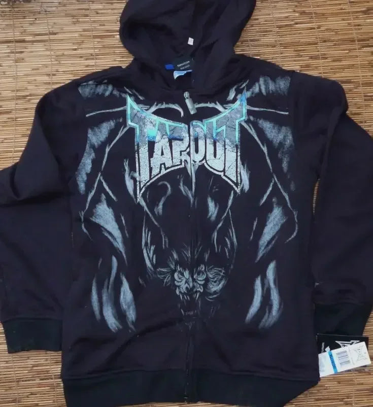 Gothic Skull Tribal Graphic Print Zip Up Hoodie 10