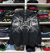 Grunge Zip Up Sweatshirt black 9 / M