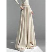 Soft High Waist Casual Wide Leg Pants APRICOT / M