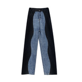 Vintage Patchwork Straight Wide Leg Jeans