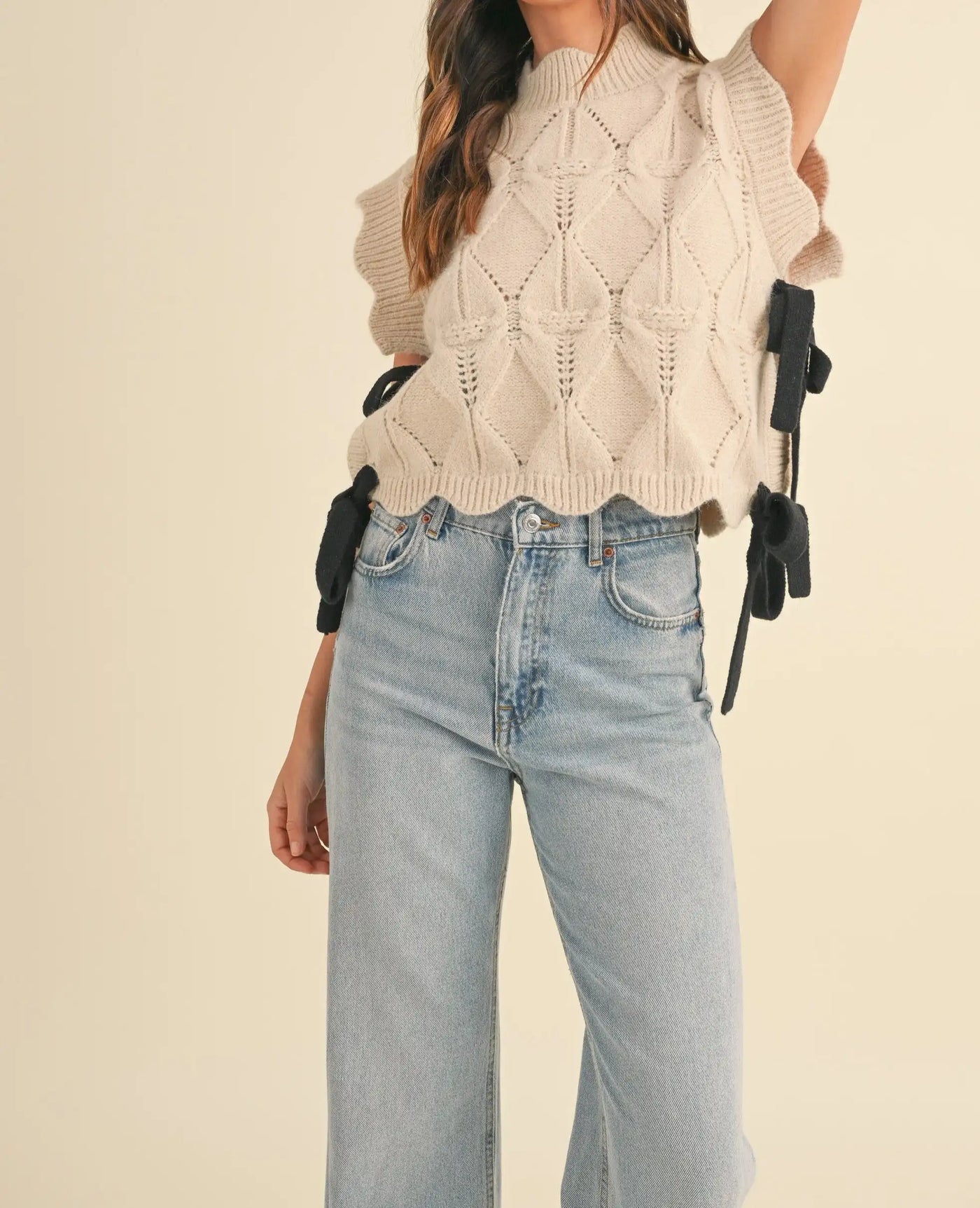 Scalloped Trim Warm Sweater