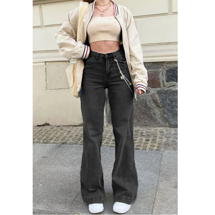 High Waist Bell Bottom Stretchy Denim Flared Women's Jeans