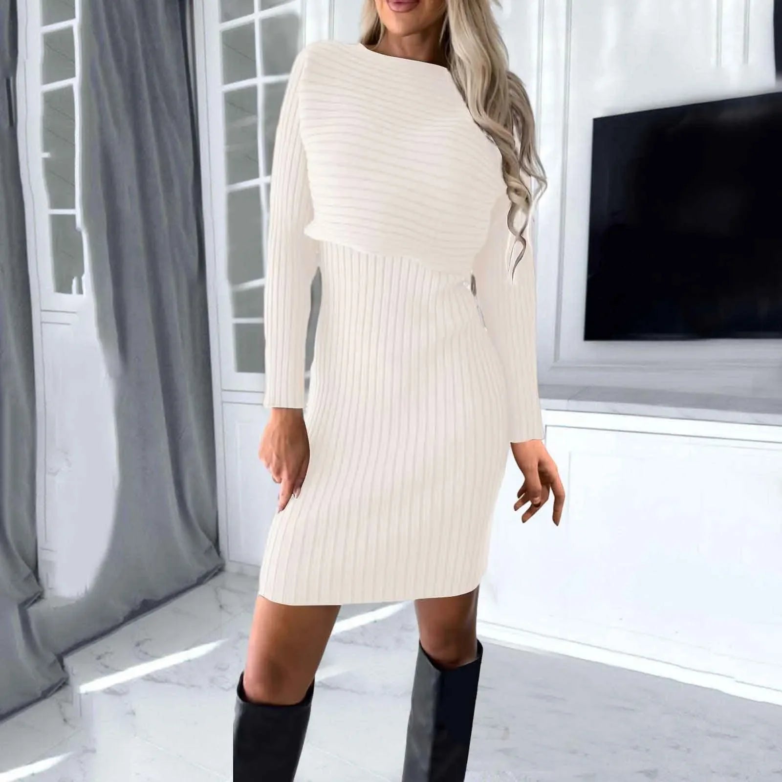 See Through Lace SquareNeck Slim Fit Evening Bodycon Clubwear Dress