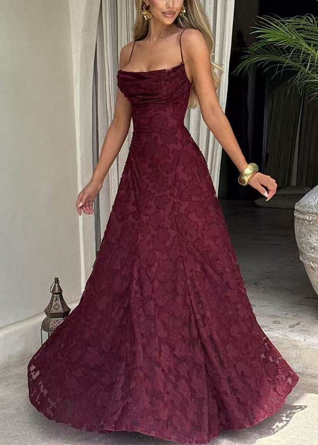 Women Green Exra Large Hem Lace Spaghetti Strap Dress Summer 3