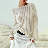 Solid Color Loose Warm Sweater Khaki / S