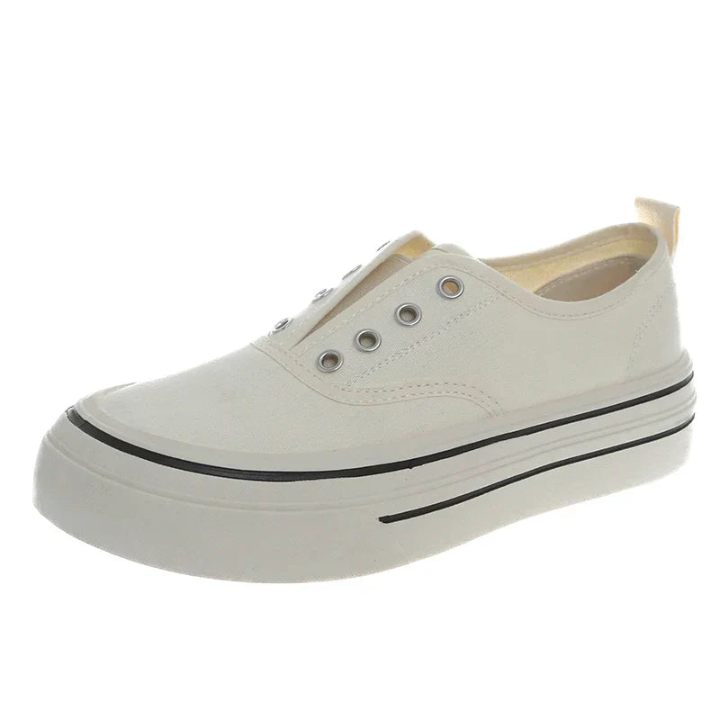 Women Outdoor Walking Canvas Shoes New Fashion Jogging Sneakers Slipon Woman Vulcanized Flat Casual Loafers Ladies Zapatillas