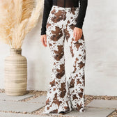2024 New Wide Leg Button Pocket Jeans Brown / S