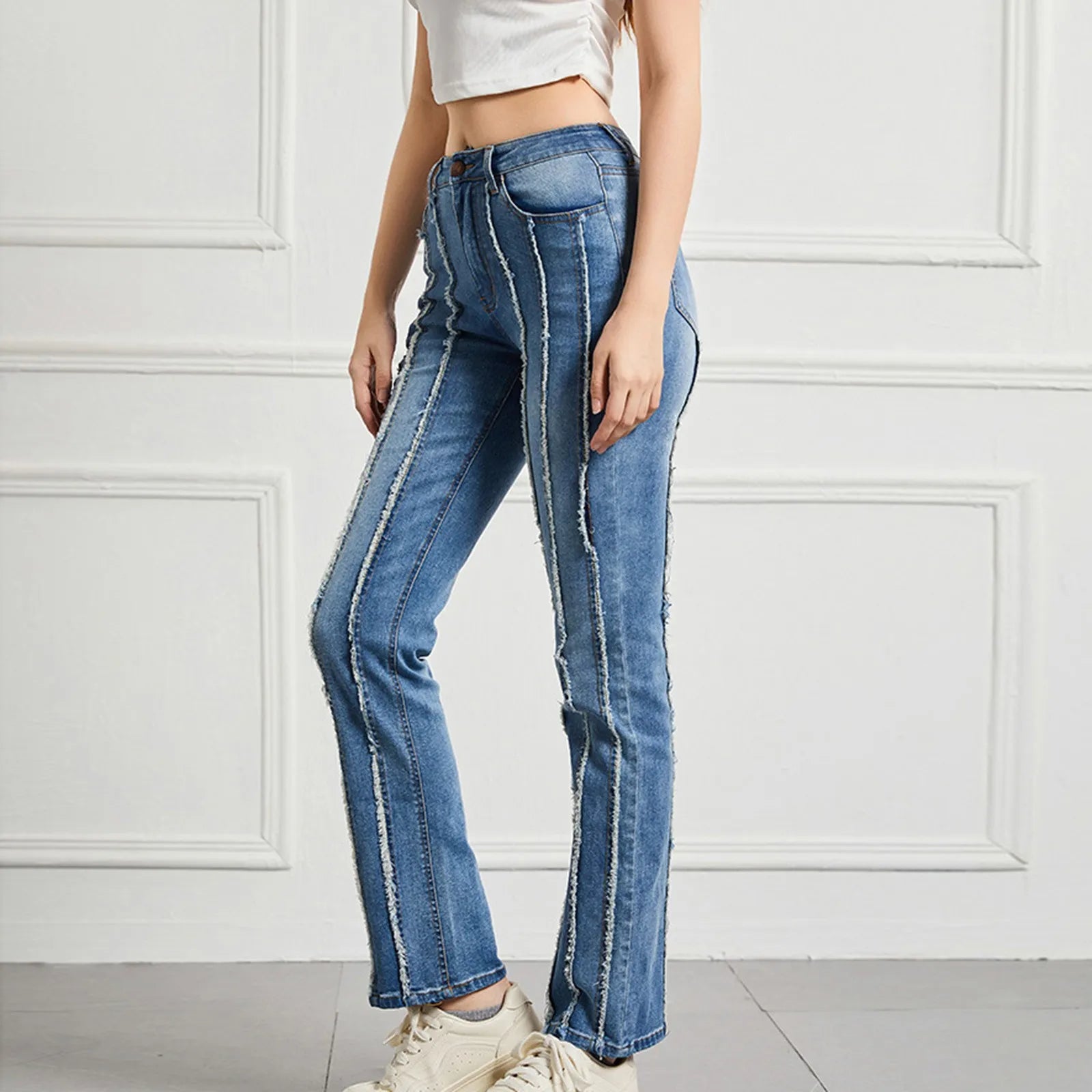 Vintage Washed Wide-Leg Denim Jeans