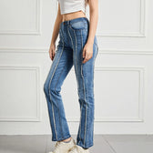 Vintage High Elastic Cargo Pantalones Jeans