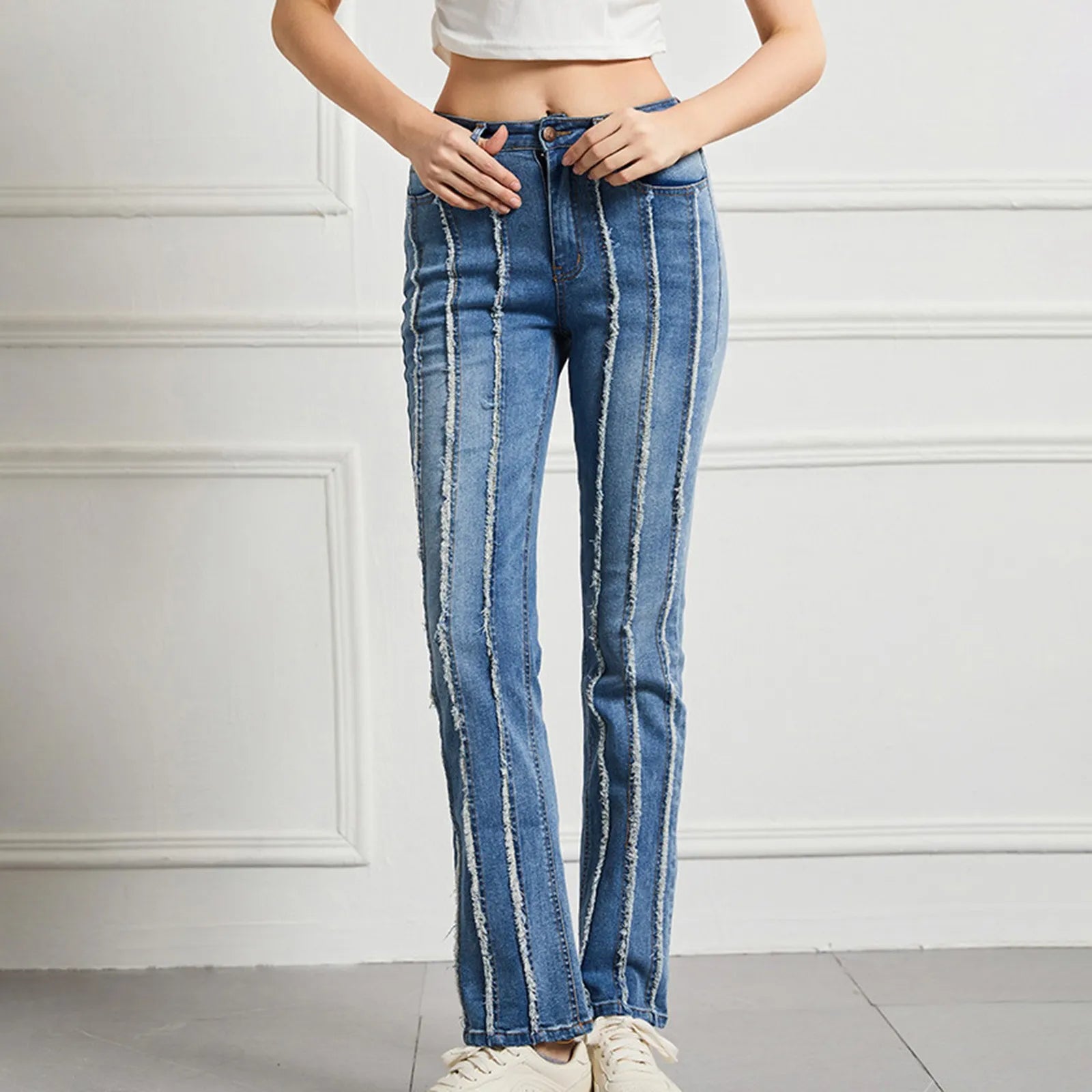 Vintage Washed Wide-Leg Denim Jeans