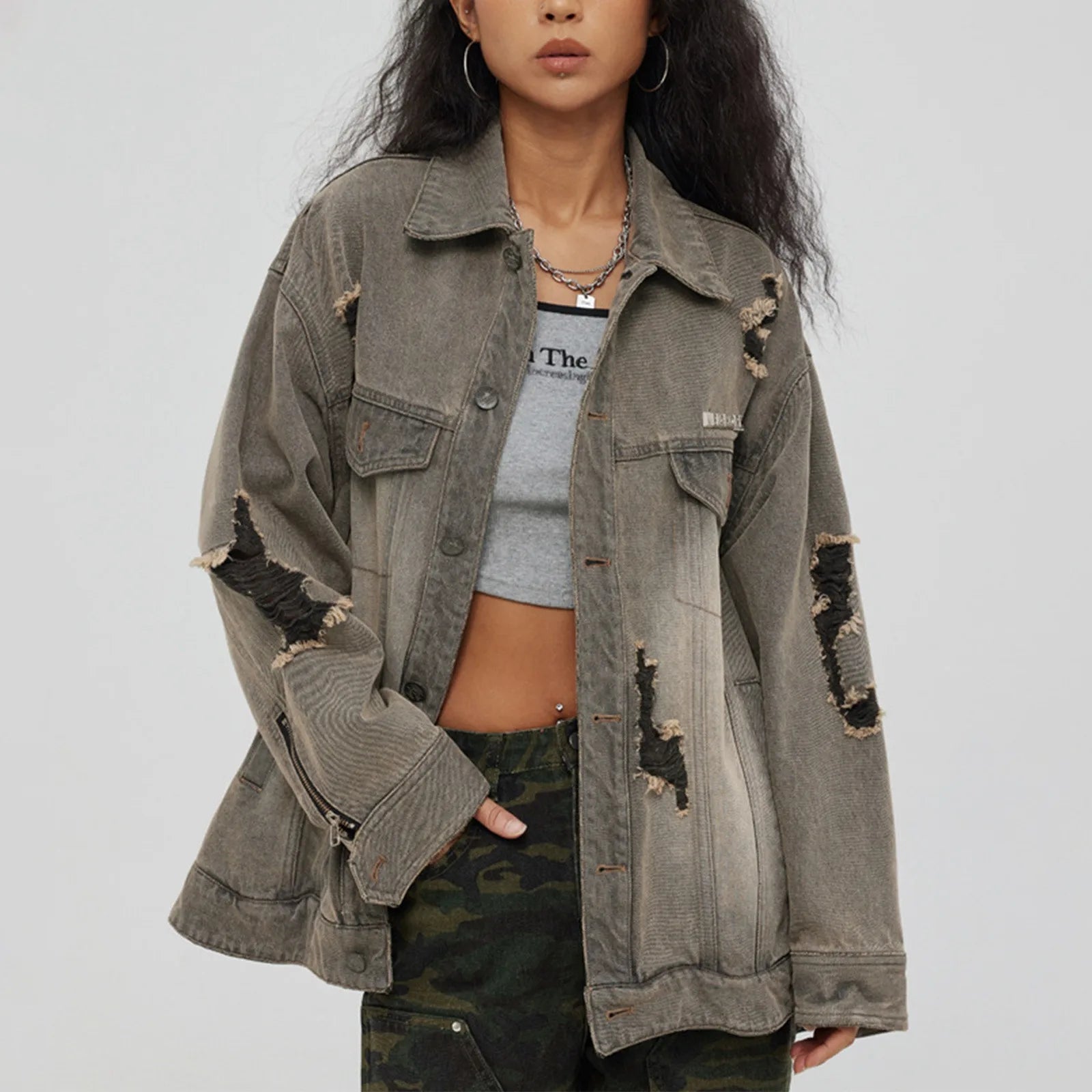 Vintage Washed Distressed Denim Jeans