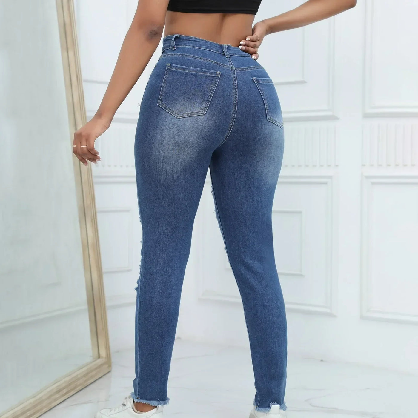 Vintage Washed Wide-Leg Denim Jeans