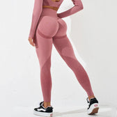 Striped High Waist Workout Elastic Fitness Legging Pink / S