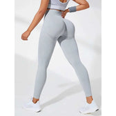 Thread Seamless High Waist Elastic Gym Legging White / S
