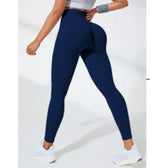 Thread Seamless High Waist Elastic Gym Legging Navy / S