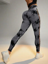 Mesh Out High Waist Push Up Yoga Gym Legging Dark Gray / S