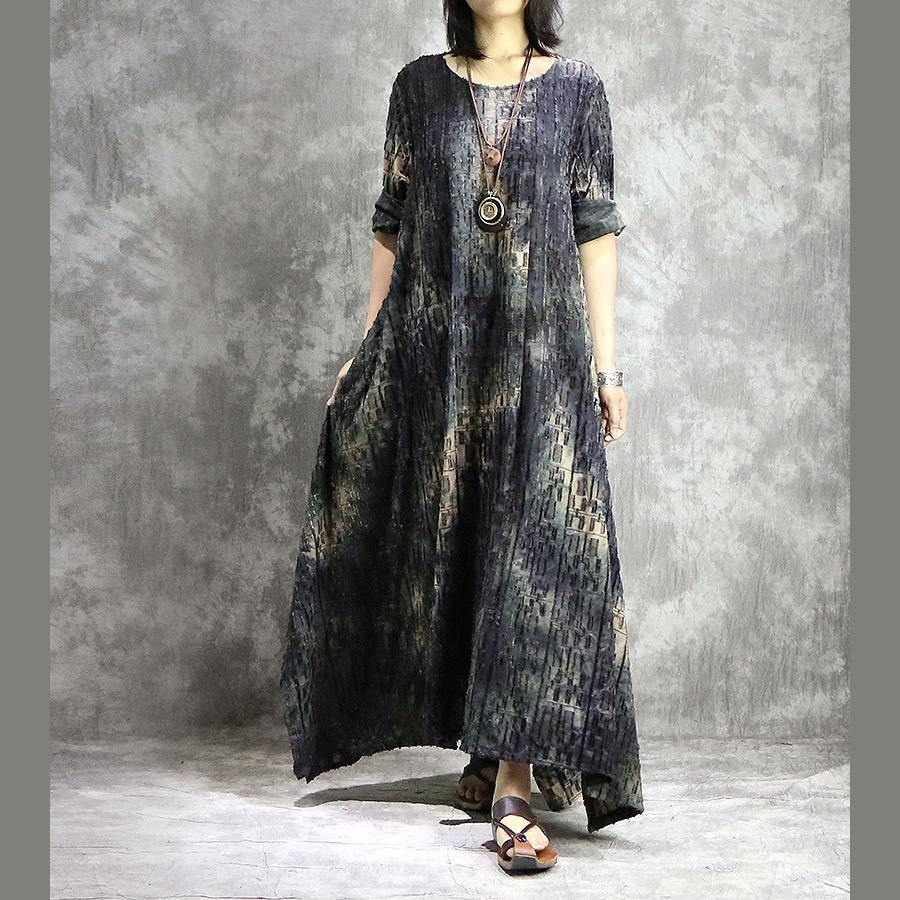 Women asymmetric big hem blended dresses plus size  yellow Dress summer prints