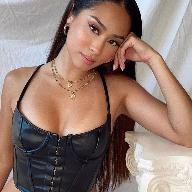 LowCut PU Leather Corset Camisole